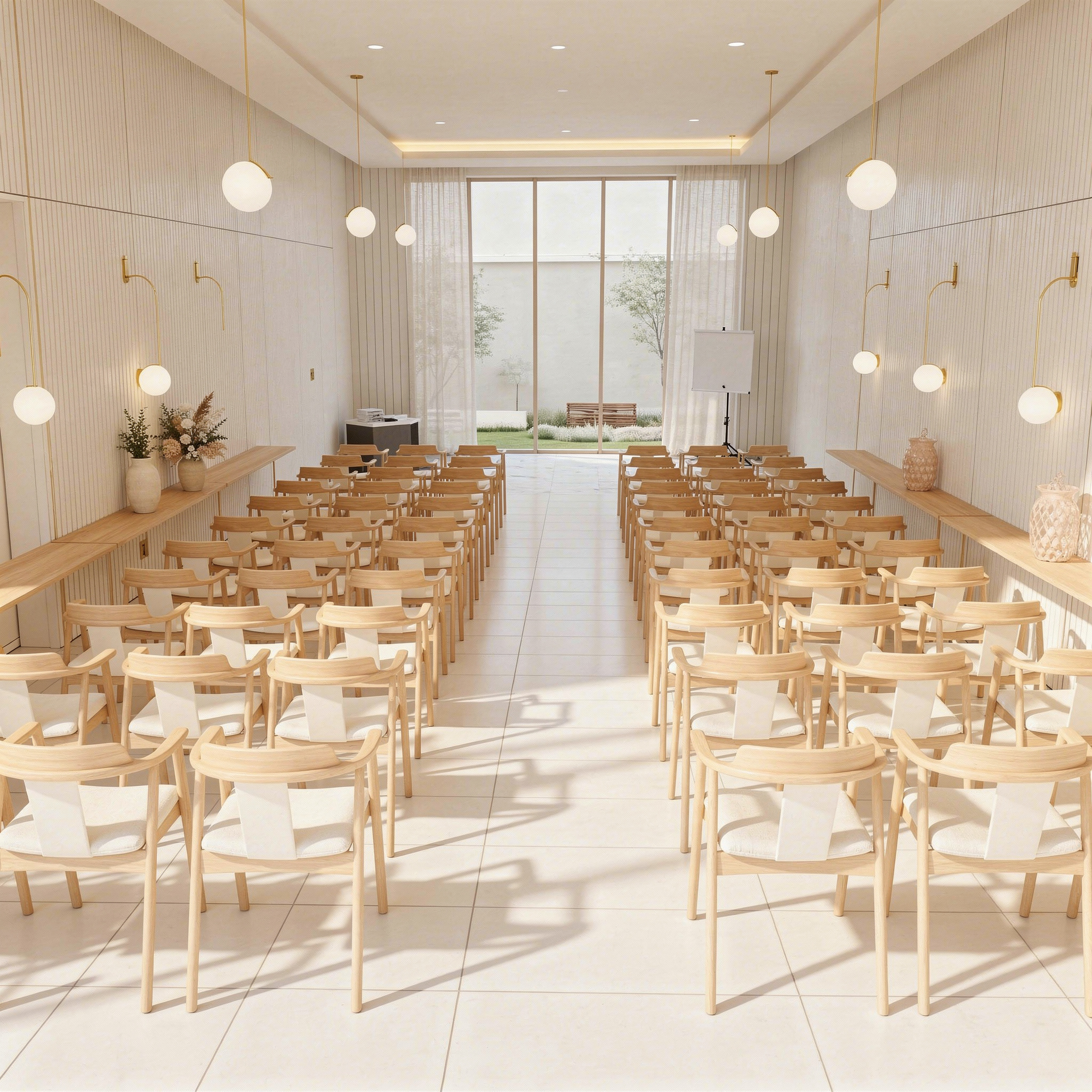 Elegant celebration hall designed for intimate resident gatherings.